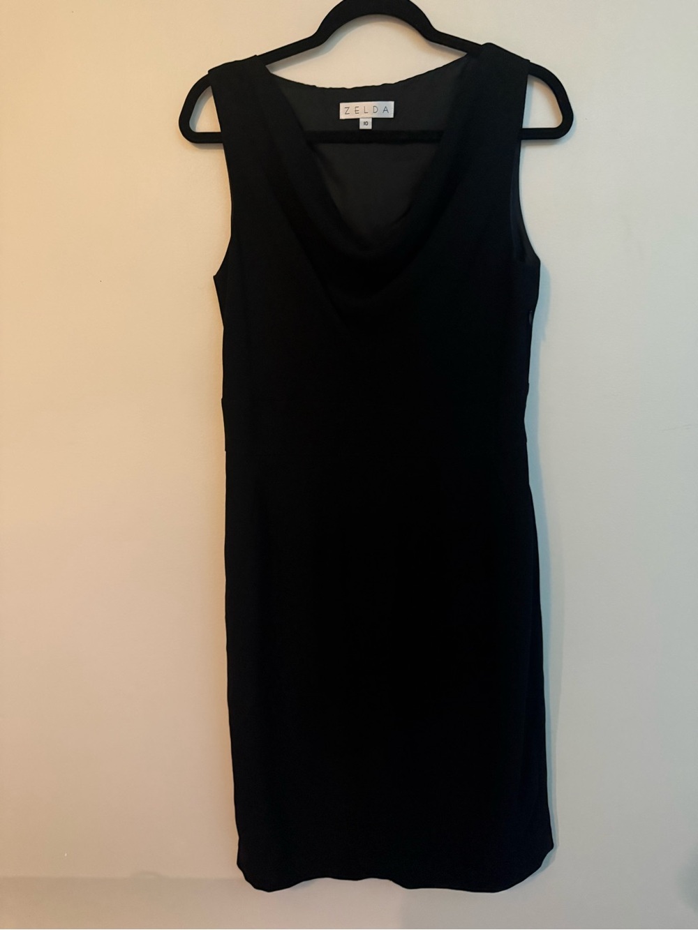 Black Sleeveless Cowl Neck Dress